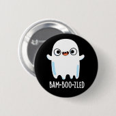 Bam-boo-zled Funny Halloween Ghost Pun Dark BG Ronde Button 5,7 Cm (Voorkant /achterkant)