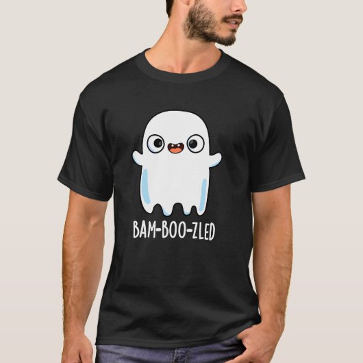 Bam-boo-zled Funny Halloween Ghost Pun Dark BG T-shirt (Voorkant)