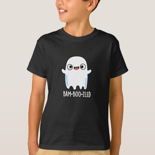 Bam-boo-zled Funny Halloween Ghost Pun Dark BG T-shirt (Voorkant)