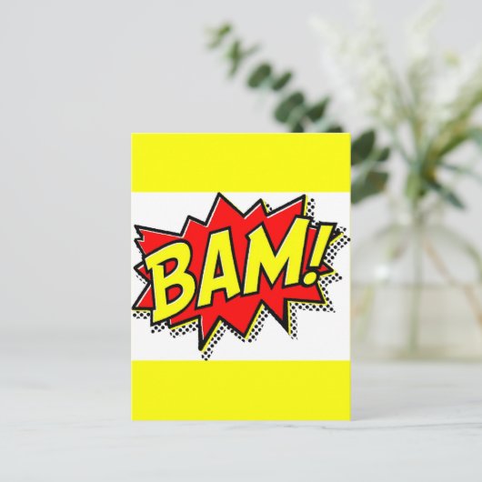 BAM COMICBOOK SOUNDS ACTIONS LOUD COMICS CARTOONS BRIEFKAART (Staand voorkant)