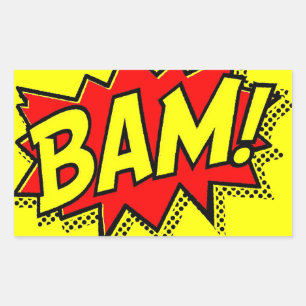 BAM COMICBOOK SOUNDS ACTIONS LOUD COMICS CARTOONS RECHTHOEKIGE STICKER