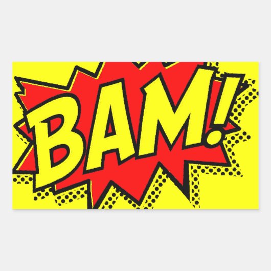 BAM COMICBOOK SOUNDS ACTIONS LOUD COMICS CARTOONS RECHTHOEKIGE STICKER (Voorkant)