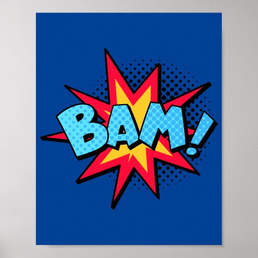 Bam! Dynamic Pop Art Comic Burst Poster (Voorkant)