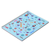 Bam Pow Superheld Word Cloud Name Collage Notitieboek (Linkerzijde)