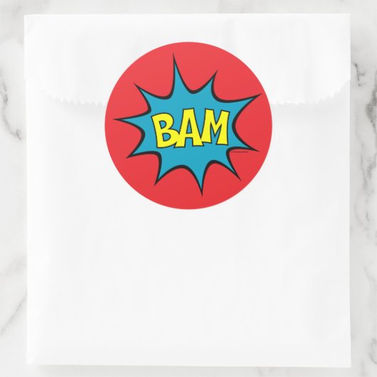 Bam! Ronde Sticker (Tas)