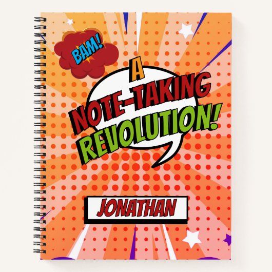 BAM! Stripboek cool gepersonaliseerde trendy kleur Notitieboek (Voorkant)