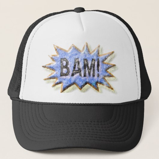 BAM! Verstoord uiterlijk Emeril Apron Trucker Pet (Voorkant)