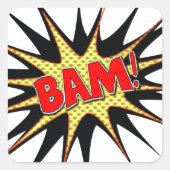 Bam! Vierkante Sticker (Voorkant)