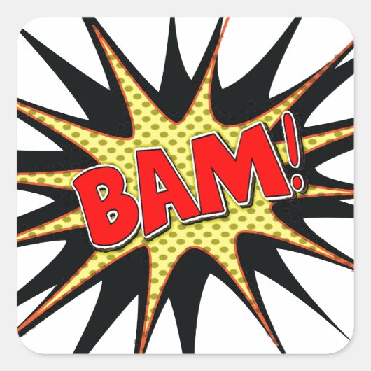 Bam! Vierkante Sticker (Voorkant)