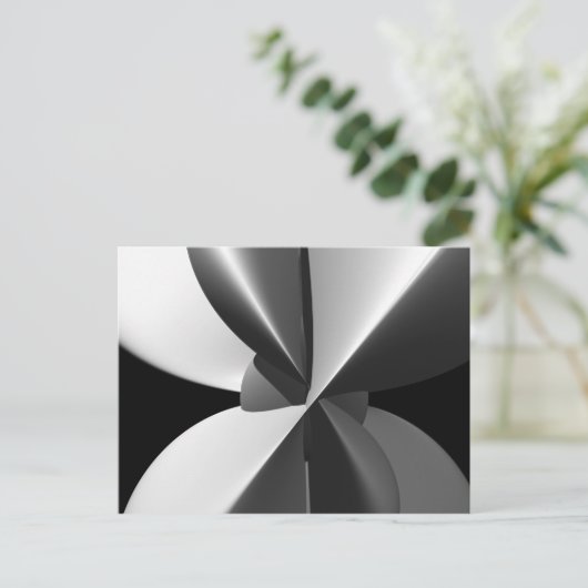 Bam zwart en wit, Abstract fractal Briefkaart (Staand voorkant)