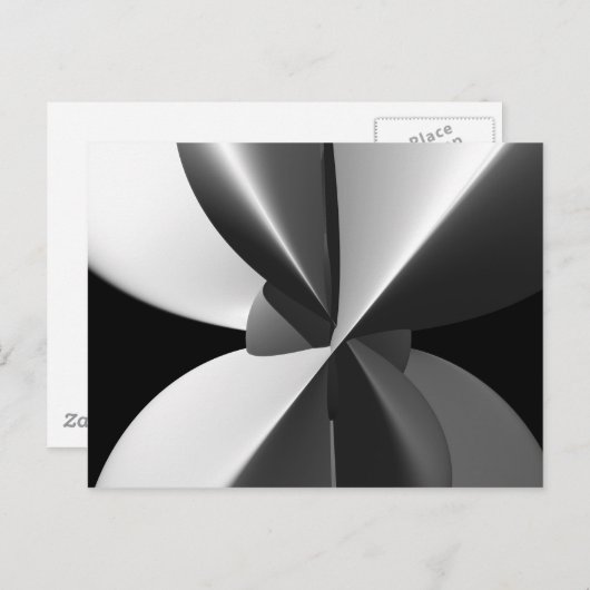 Bam zwart en wit, Abstract fractal Briefkaart (Voorkant / Achterkant)