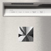 Bam zwart en wit, Abstract fractal Magneet (Insitu (Vaatwasser))