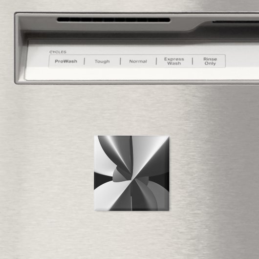 Bam zwart en wit, Abstract fractal Magneet (Insitu (Vaatwasser))