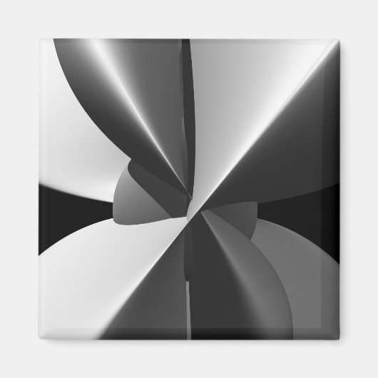Bam zwart en wit, Abstract fractal Magneet (Voorkant)