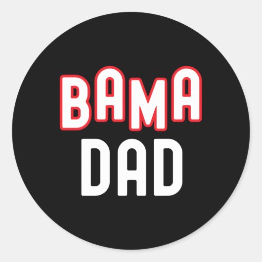 Bama Papa Alabama Sport Familie Alabama Southern Ronde Sticker (Voorkant)
