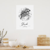 Bamako - Mali Black Water City Map Poster (Keuken)