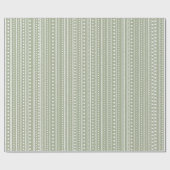 Bamanko Dotted Striped Mudcloth Pattern Sage Green Cadeaupapier (Vlak)