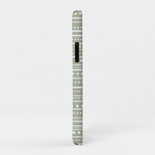 Bamanko Dotted Striped Mudcloth Pattern Sage Green Case-Mate iPhone Case (Achterkant/rechts)