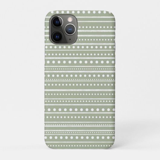 Bamanko Dotted Striped Mudcloth Pattern Sage Green Case-Mate iPhone Case (Achterkant)