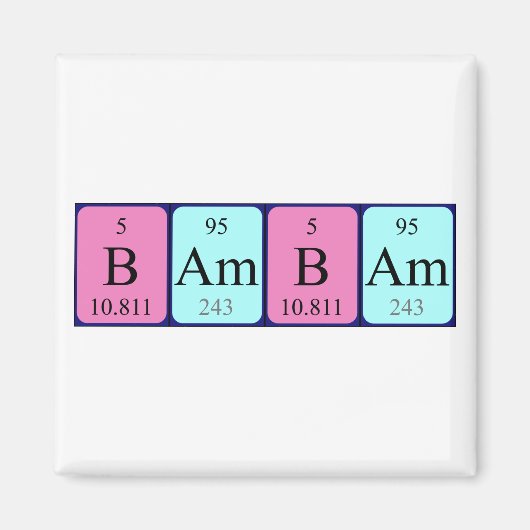 Bambam periodieke lijstnaam magneet (Voorkant)