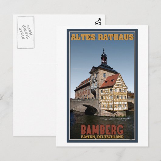 Bamberg - Altes Rathaus Portrait Briefkaart (Voorkant / Achterkant)