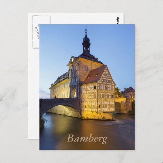 Bamberg-avond Briefkaart (Voorkant / Achterkant)