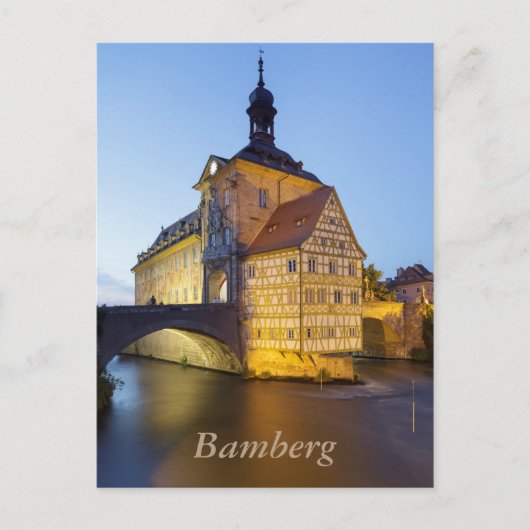 Bamberg-avond Briefkaart (Voorkant)