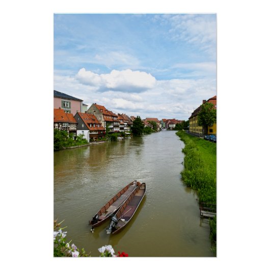 Bamberg Beieren Regnitz Rivier Schilder Effect Kun Perfect Poster (Voorkant)