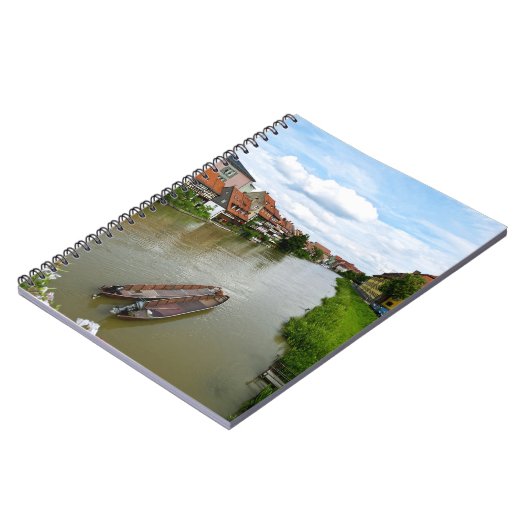 Bamberg Beieren Regnitz-rivier Schildering Effect  Notitieboek (Linkerzijde)