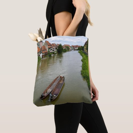 Bamberg Beieren Regnitz-rivier Schildering Effect Tote Bag (Dichtbij)