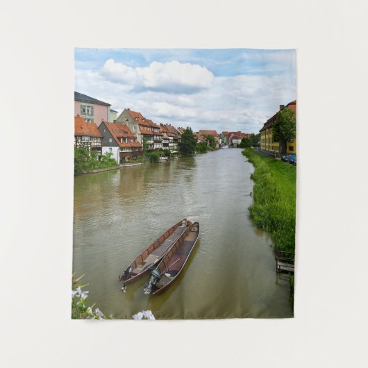 Bamberg Beieren Regnitz-rivier Schildering Effect  Wandkleed (Voorkant)