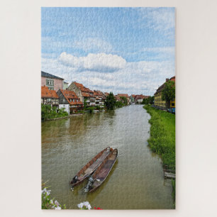 Bamberg Beieren Regnitz-rivier Schilderingseffect Legpuzzel