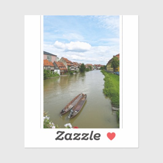 Bamberg Beieren Regnitz-rivier Schilderingseffect Sticker (Vel)