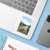 Bamberg Beieren Regnitz-rivier Schilderingseffect Sticker (Laptop met iPhone)