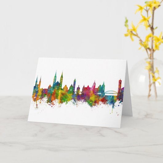 Bamberg Germany Skyline Kaart (Gele Bloem)