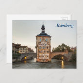 Bamberg Old Town Hall en Obere Bridge Briefkaart