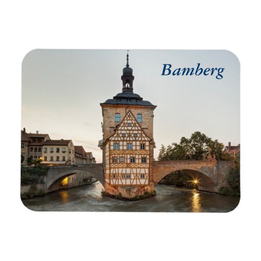 Bamberg Oude Stadhuis en Obere Bridge Magneet (Horizontaal)