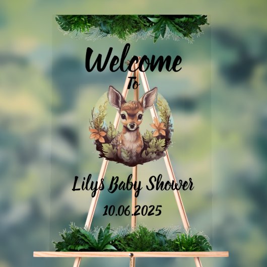 Bambi acrylic Baby shower sign Acryl Bord (Neutraal)