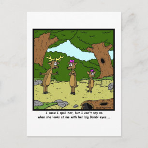 Bambi Eyes: Deer Cartoon Briefkaart