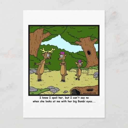 Bambi Eyes: Deer Cartoon Briefkaart (Voorkant)