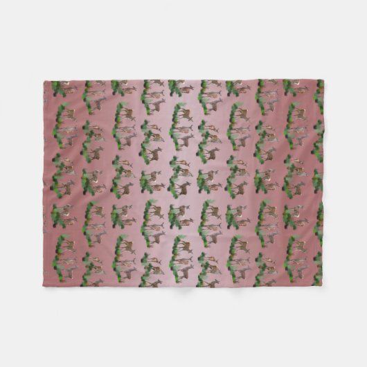 Bambi Meadow Fleece Blanket (Dusty Pink Mix) (Voorkant (Horizontaal))