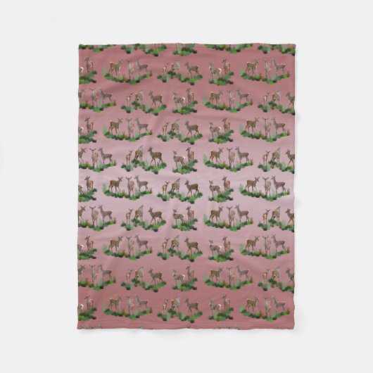 Bambi Meadow Fleece Blanket (Dusty Pink Mix) (Voorkant)