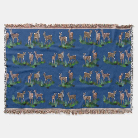 Bambi Meadow Throw Blanket (marine) Deken (Voorkant)