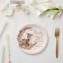 Bambi met Flowers Stars Cloud Baby shower Papieren Bordje