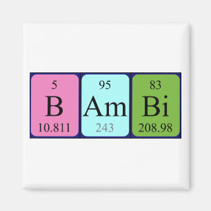 Bambi periodieke lijstnaam magnet