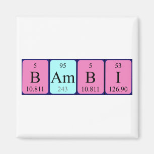 Bambi periodieke lijstnaam magnet