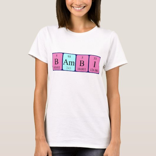 Bambi periodieke lijstnaam shirt (Voorkant)