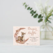 Bambi roze bloemen Dust Baby shower Diaper Raffle Informatiekaartje (Staand voorkant)