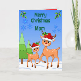 BambiDeer Christmas Folded Greeting Card Kaart