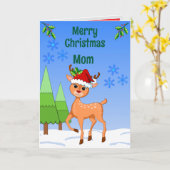 BambiDeer Christmas Folded Greeting Card Kaart (Gele Bloem)